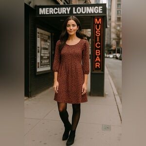 Altar’d State Leopard Print Dress Animal Wedding Warm Party Event Autumn Winter